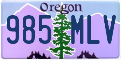 OR license plate 985MLV