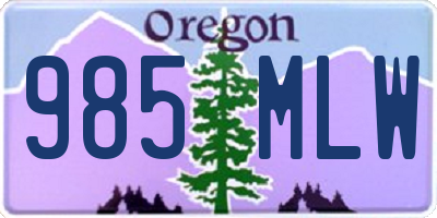 OR license plate 985MLW