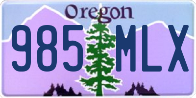 OR license plate 985MLX