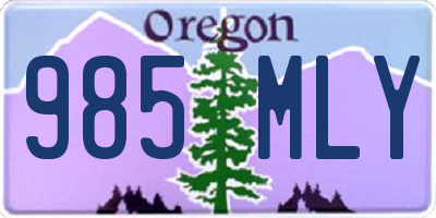 OR license plate 985MLY