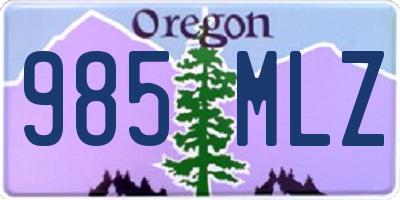 OR license plate 985MLZ