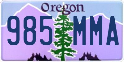 OR license plate 985MMA