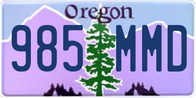 OR license plate 985MMD