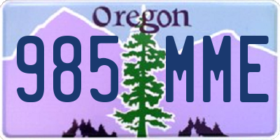 OR license plate 985MME