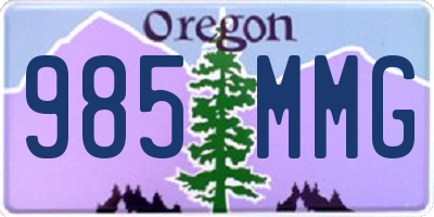 OR license plate 985MMG