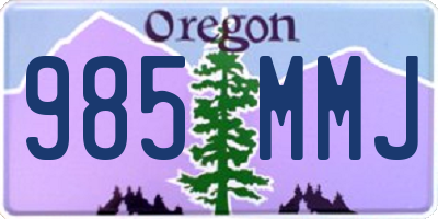 OR license plate 985MMJ