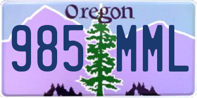 OR license plate 985MML