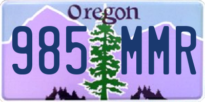 OR license plate 985MMR