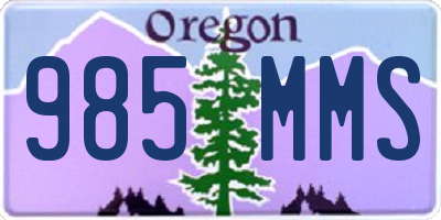 OR license plate 985MMS