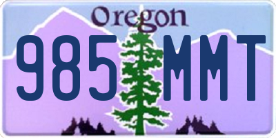 OR license plate 985MMT