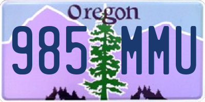 OR license plate 985MMU