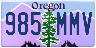 OR license plate 985MMV