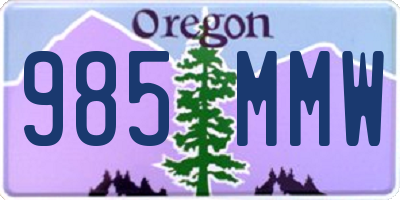 OR license plate 985MMW