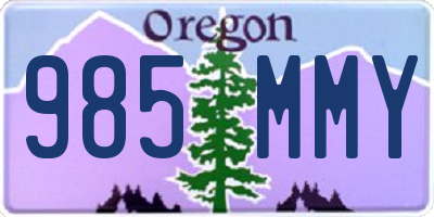 OR license plate 985MMY