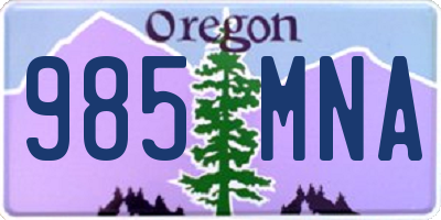 OR license plate 985MNA