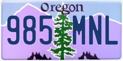 OR license plate 985MNL