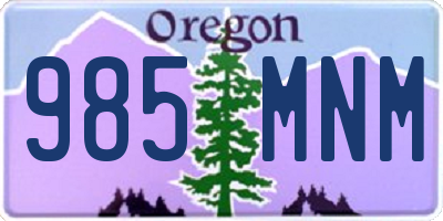 OR license plate 985MNM