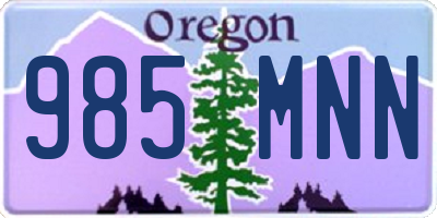 OR license plate 985MNN