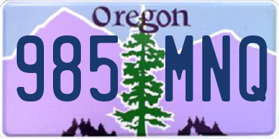 OR license plate 985MNQ