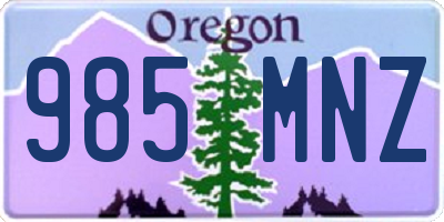 OR license plate 985MNZ