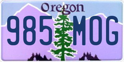 OR license plate 985MOG