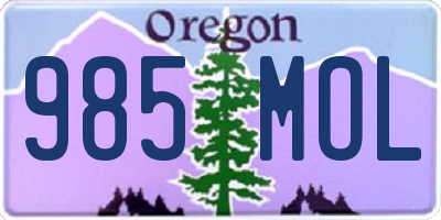 OR license plate 985MOL