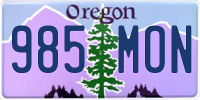 OR license plate 985MON