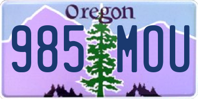 OR license plate 985MOU