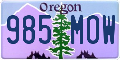 OR license plate 985MOW