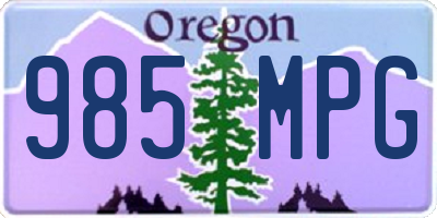 OR license plate 985MPG