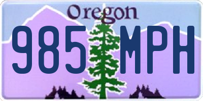 OR license plate 985MPH