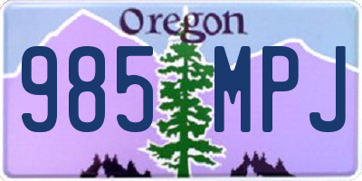 OR license plate 985MPJ