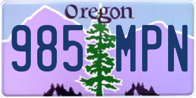 OR license plate 985MPN