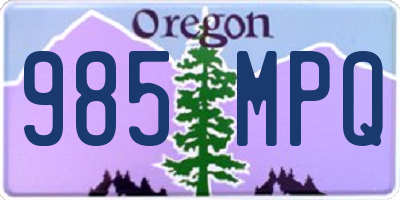 OR license plate 985MPQ