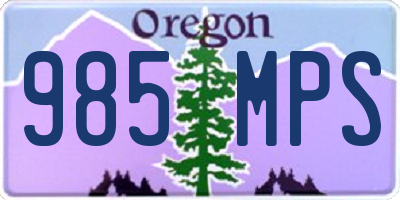 OR license plate 985MPS