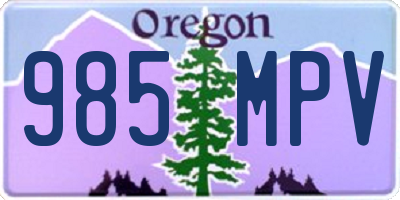 OR license plate 985MPV