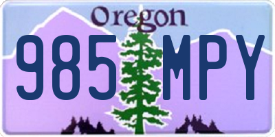 OR license plate 985MPY