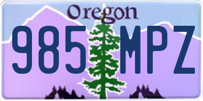 OR license plate 985MPZ