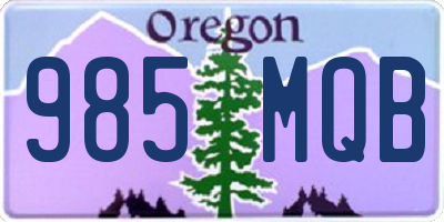 OR license plate 985MQB