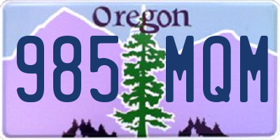 OR license plate 985MQM