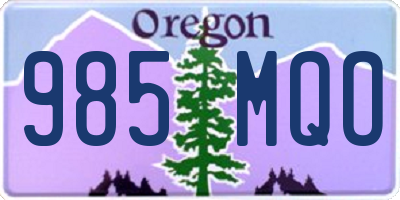 OR license plate 985MQO