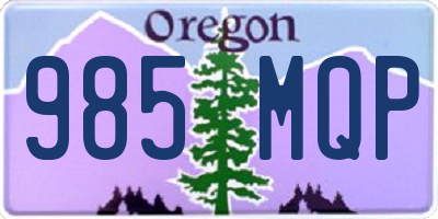 OR license plate 985MQP