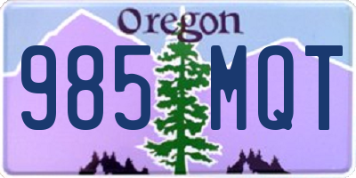 OR license plate 985MQT