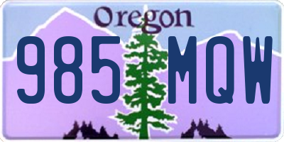 OR license plate 985MQW