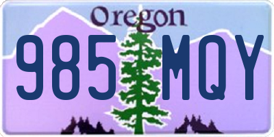 OR license plate 985MQY