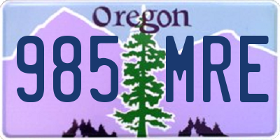 OR license plate 985MRE