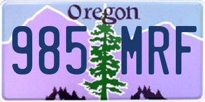 OR license plate 985MRF