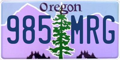 OR license plate 985MRG