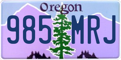 OR license plate 985MRJ