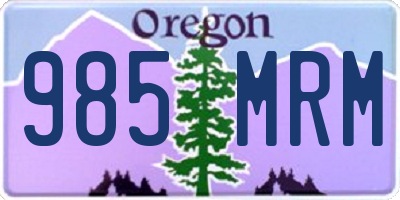 OR license plate 985MRM